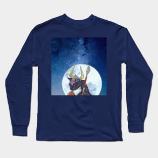 Cat Viking of the Moon Long Sleeve T-Shirt